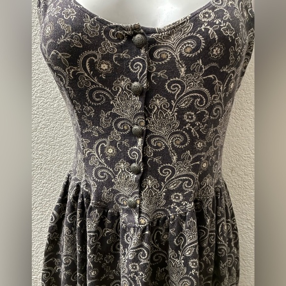 Free People Ponte de Roma Brown Paisley Floral Skater Dress S - Picture 4 of 13